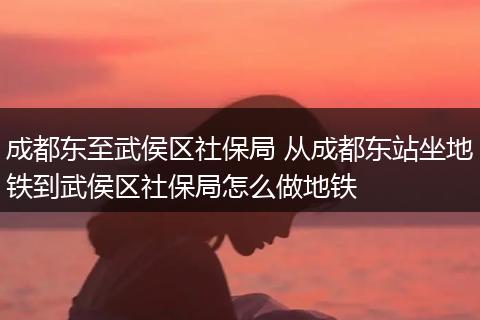 成都东至武侯区社保局 从成都东站坐地铁到武侯区社保局怎么做地铁