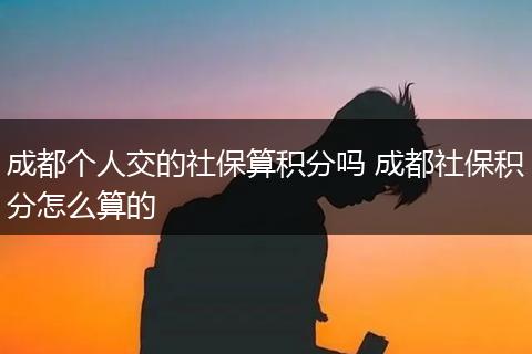 成都个人交的社保算积分吗 成都社保积分怎么算的