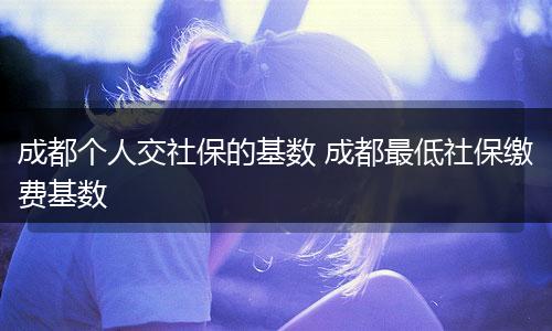 成都个人交社保的基数 成都最低社保缴费基数