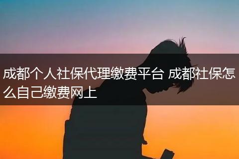 成都个人社保代理缴费平台 成都社保怎么自己缴费网上
