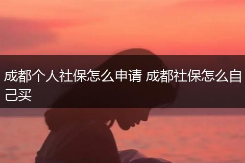 成都个人社保怎么申请 成都社保怎么自己买