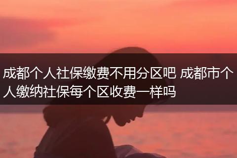 成都个人社保缴费不用分区吧 成都市个人缴纳社保每个区收费一样吗