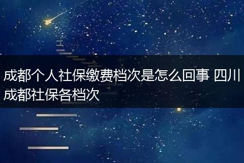 成都个人社保缴费档次是怎么回事 四川成都社保各档次