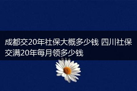成都交20年社保大概多少钱 四川社保交满20年每月领多少钱