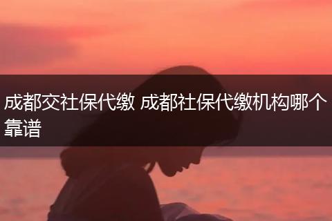 成都交社保代缴 成都社保代缴机构哪个靠谱