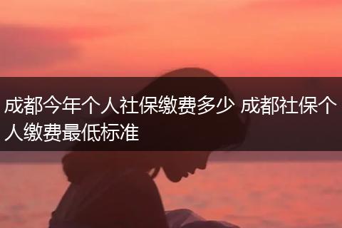 成都今年个人社保缴费多少 成都社保个人缴费最低标准