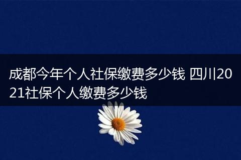 成都今年个人社保缴费多少钱 四川2021社保个人缴费多少钱