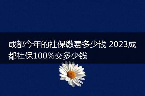 成都今年的社保缴费多少钱 2023成都社保100%交多少钱