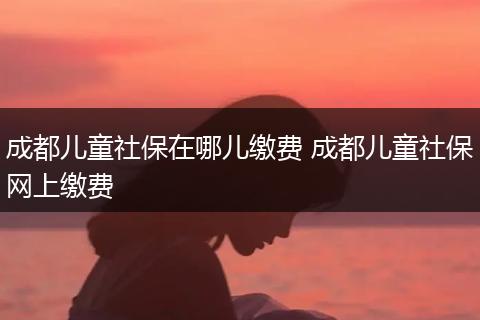 成都儿童社保在哪儿缴费 成都儿童社保网上缴费