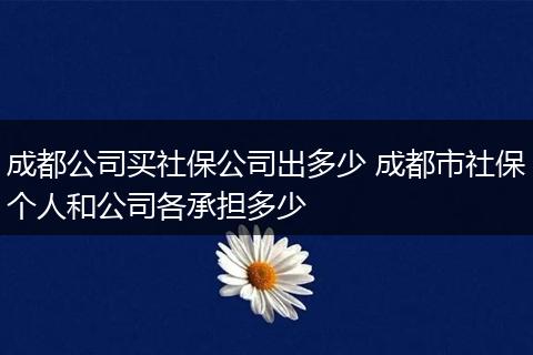 成都公司买社保公司出多少 成都市社保个人和公司各承担多少