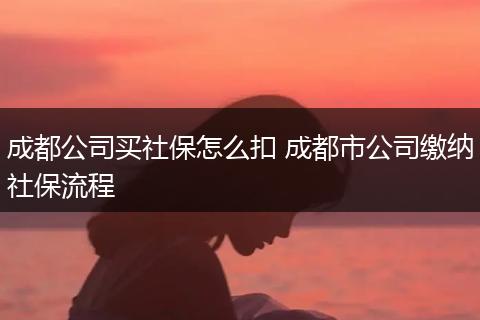 成都公司买社保怎么扣 成都市公司缴纳社保流程