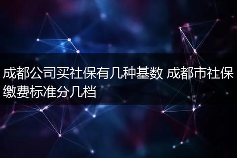 成都公司买社保有几种基数 成都市社保缴费标准分几档