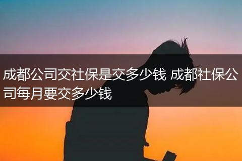 成都公司交社保是交多少钱 成都社保公司每月要交多少钱