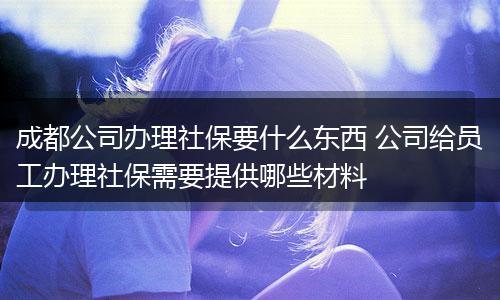 成都公司办理社保要什么东西 公司给员工办理社保需要提供哪些材料