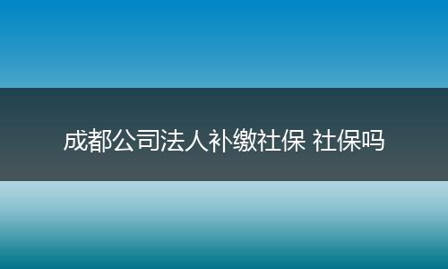 成都公司法人补缴社保 社保吗