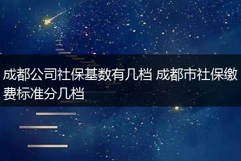 成都公司社保基数有几档 成都市社保缴费标准分几档