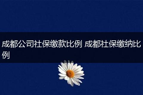 成都公司社保缴款比例 成都社保缴纳比例