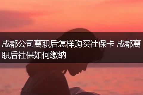 成都公司离职后怎样购买社保卡 成都离职后社保如何缴纳