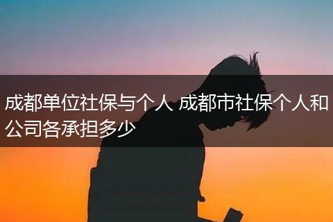成都单位社保与个人 成都市社保个人和公司各承担多少
