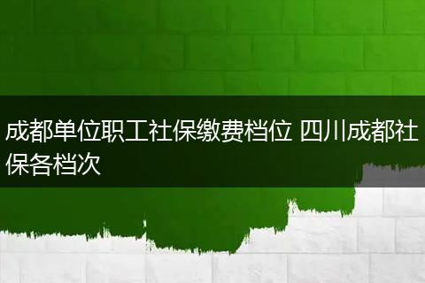 成都单位职工社保缴费档位 四川成都社保各档次