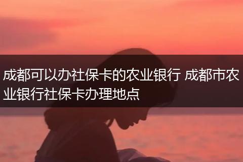 成都可以办社保卡的农业银行 成都市农业银行社保卡办理地点