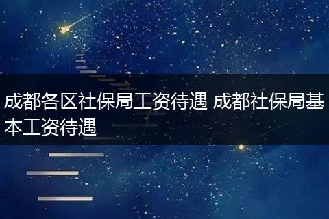 成都各区社保局工资待遇 成都社保局基本工资待遇