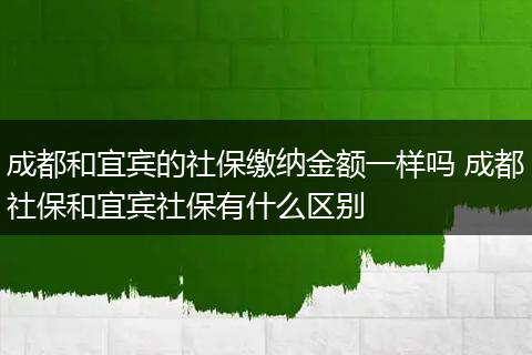成都和宜宾的社保缴纳金额一样吗 成都社保和宜宾社保有什么区别