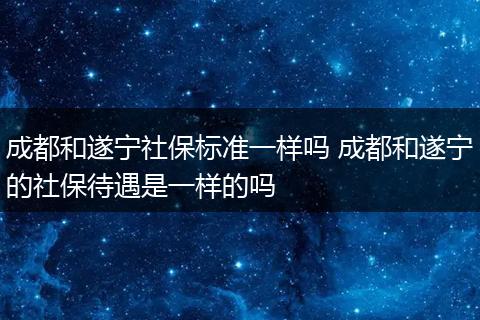 成都和遂宁社保标准一样吗 成都和遂宁的社保待遇是一样的吗