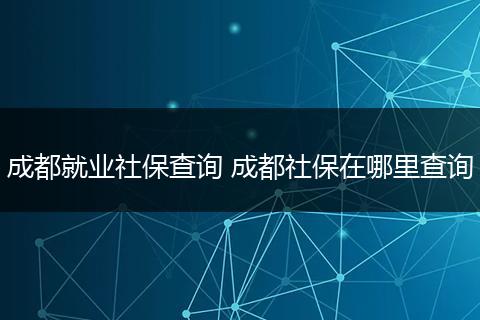 成都就业社保查询 成都社保在哪里查询