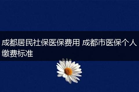 成都居民社保医保费用 成都市医保个人缴费标准