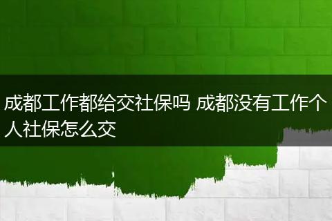 成都工作都给交社保吗 成都没有工作个人社保怎么交