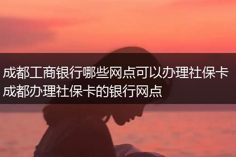 成都工商银行哪些网点可以办理社保卡 成都办理社保卡的银行网点