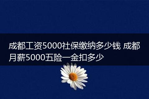 成都工资5000社保缴纳多少钱 成都月薪5000五险一金扣多少