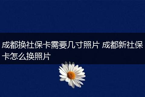 成都换社保卡需要几寸照片 成都新社保卡怎么换照片