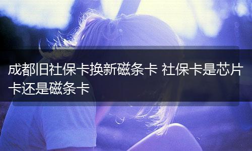 成都旧社保卡换新磁条卡 社保卡是芯片卡还是磁条卡