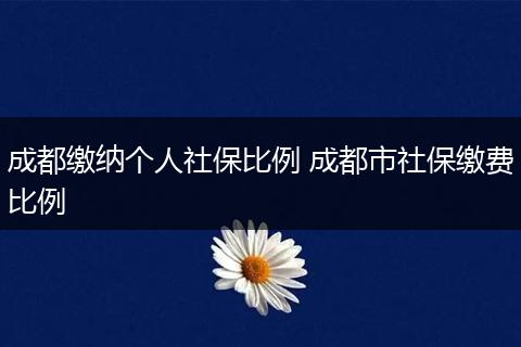 成都缴纳个人社保比例 成都市社保缴费比例