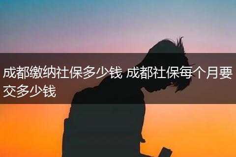 成都缴纳社保多少钱 成都社保每个月要交多少钱