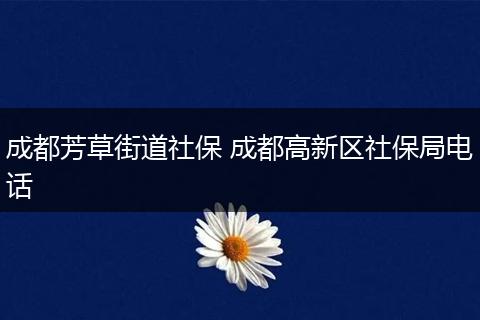 成都芳草街道社保 成都高新区社保局电话