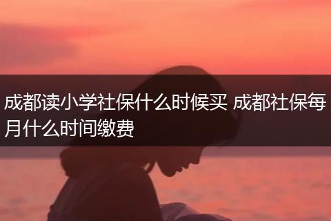 成都读小学社保什么时候买 成都社保每月什么时间缴费