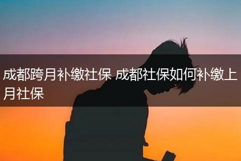 成都跨月补缴社保 成都社保如何补缴上月社保