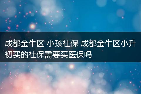成都金牛区 小孩社保 成都金牛区小升初买的社保需要买医保吗