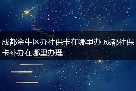 成都金牛区办社保卡在哪里办 成都社保卡补办在哪里办理