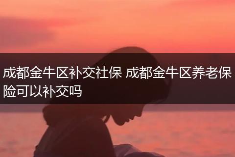 成都金牛区补交社保 成都金牛区养老保险可以补交吗