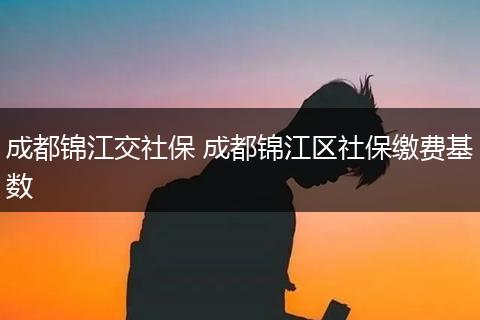 成都锦江交社保 成都锦江区社保缴费基数