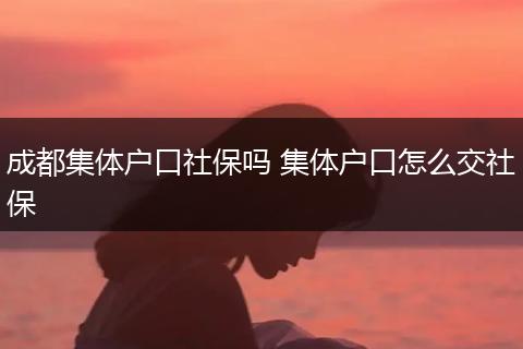 成都集体户口社保吗 集体户口怎么交社保