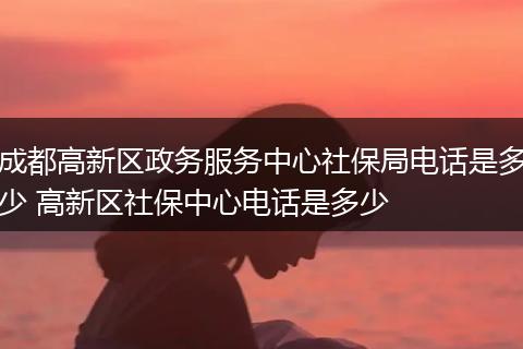 成都高新区政务服务中心社保局电话是多少 高新区社保中心电话是多少