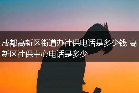 成都高新区街道办社保电话是多少钱 高新区社保中心电话是多少