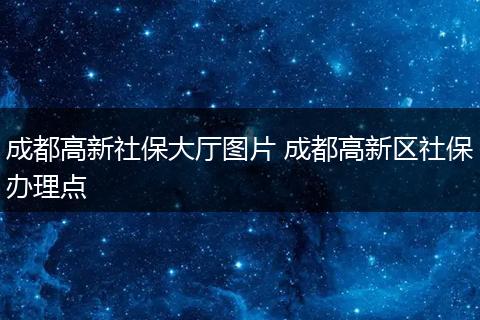 成都高新社保大厅图片 成都高新区社保办理点