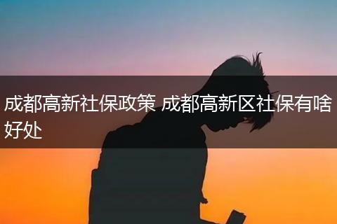 成都高新社保政策 成都高新区社保有啥好处