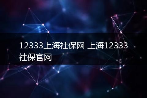 12333上海社保网 上海12333社保官网